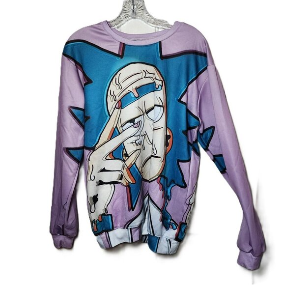 Rick and‎ Morty-Inspired Graphic Sweatshirt Women's Medium | Trippy Drip Art - Picture 2 of 5